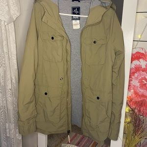 Long Olive Green Raincoat